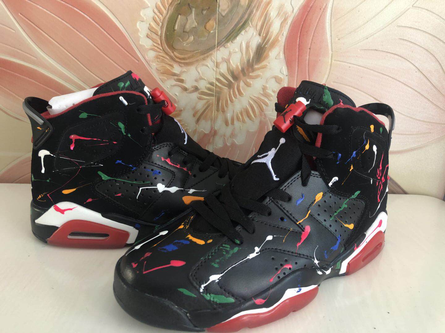 Air Jordan 6 Graffiti Black Colorful Shoes For Women